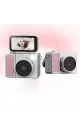 2k Mini Dijital Retro Video Kamera Flaşlı Dijital Vlog Mini Fotoğraf Makinesi Türkçe Menü Pembe