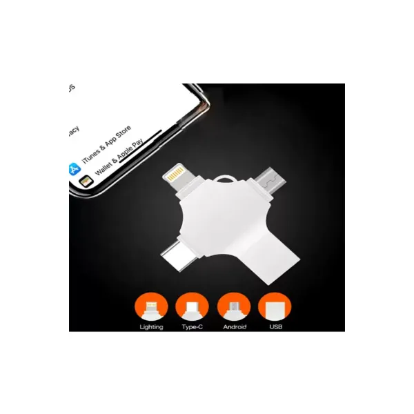 Otg 4in1 Cep Telefonu Çok Fonksiyonlu Usb Flash Bellek 64 Gb Type-c, Micro Sd Ve Kart Okuyucu