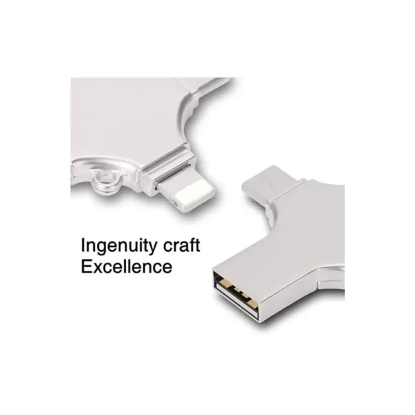 Otg 4in1 Cep Telefonu Çok Fonksiyonlu Usb Flash Bellek 64 Gb Type-c, Micro Sd Ve Kart Okuyucu