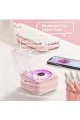 Nostalji Mini Plak Görünümlü Radyolu Bluetooth Hoparlör 3d Ses Dalgası Retro Müzik Plak Pembe
