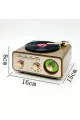 Metalik Nostaljik Tasarım Plak Çalar Görünümlü Radyolu Bluetooth Hoparlör Retro Müzik Plak