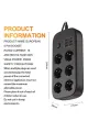 Termal Akım Korumalı 6’lü Priz 4x Usb 2x Type-c Çıkışlı Grup Priz Çoğaltıcı (3500w) Siyah