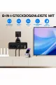 Termal Akım Korumalı 4’lü Duvar Tipi Priz 2x Usb 2x Type-c Çıkışlı Grup Priz Çoğaltıcı Siyah (2500w)