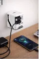 Gan+ Pd 40w Hızlı Şarj Adaptörü Çoklu Çıkış Usb-c Lightning Kablolu Hızlı Şarj Cihazı Ev Ofis Uyumlu Mavi