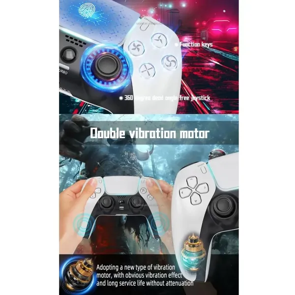 P4 Plus Bluetooth Titreşimli Ps4/ps5 Uyumlu Pc Telefon Joystick Kablosuz Oyun Kolu