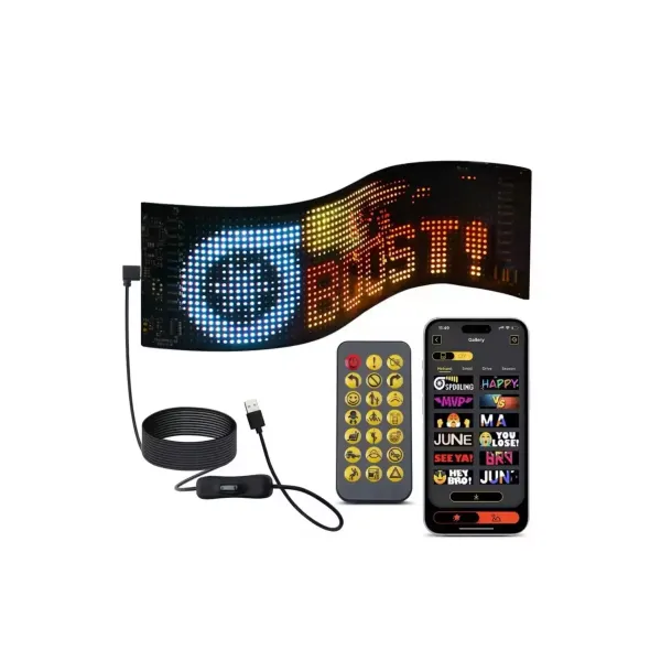 Led Panel Cama Yapışan Telefon Kontrollü Led Ekran Panel 16*64 Led Sayısı