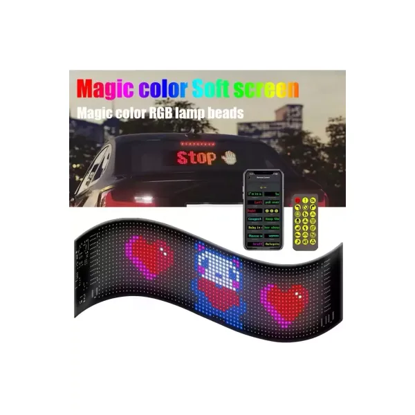 Led Panel Cama Yapışan Telefon Kontrollü Led Ekran Panel 16*64 Led Sayısı