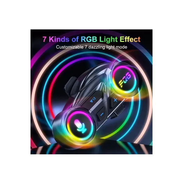 Y13 Motor Kask Kulaklık Rgb Modlu Radyolu Motosiklet Kulaklık 5.3 Bluetooth Intercom