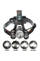 T6 Kafa Feneri 5000 Lumens 3xcree Xm-t6+2r5 Lamba Led Kamp Lambası