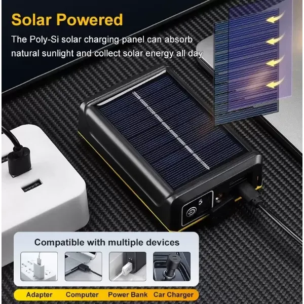 Pro F-3003 Alüminyum Pm10-tg Led Type-c Powerbank Ve Solar Şarjlı Kamp Kafa Feneri