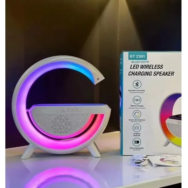 Akıllı Masa Lambası Hoparlör Led Işık & Kablosuz Şarj Alk2289