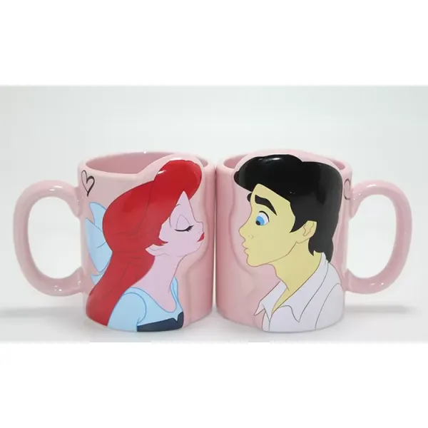 Küçük Deniz Kızı Ariel Ve Prens Eric 3d Çift Kupa Bardak Seti Alk4537