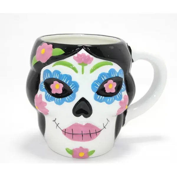 Day Of The Dead Şeker Kurukafa Tasarımlı 3d Seramik Kupa Bardak Alk4893