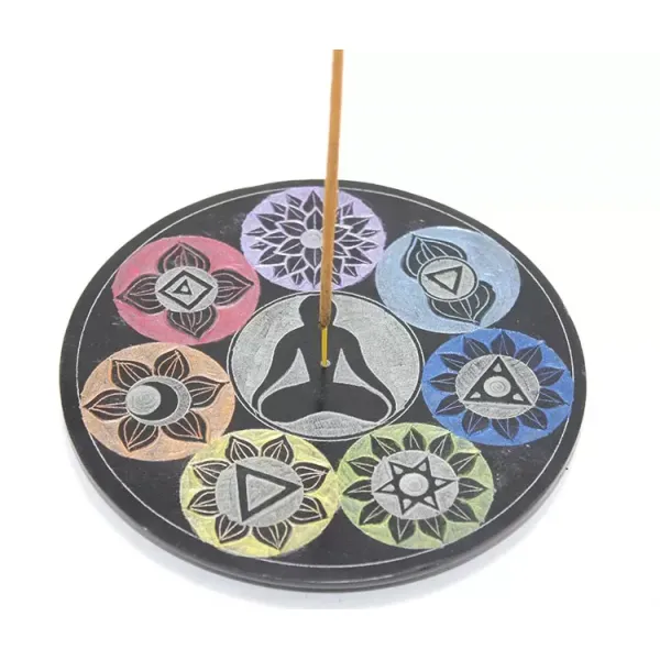 Obsidian Taşı 7 Çakra ( Chakra ) Tasarımı Tütsülük Ksk2214
