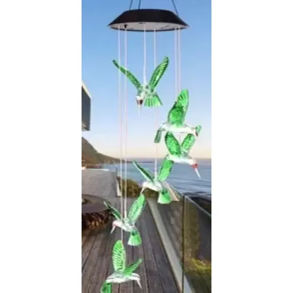 Solar Led Işıklı Kuşlu Bahçe Dekoru 6 Ledli,renkli Işık