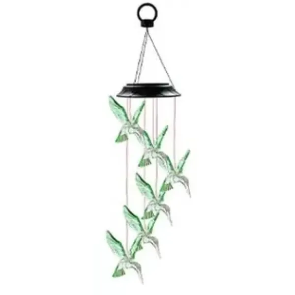 Solar Led Işıklı Kuşlu Bahçe Dekoru 6 Ledli,renkli Işık