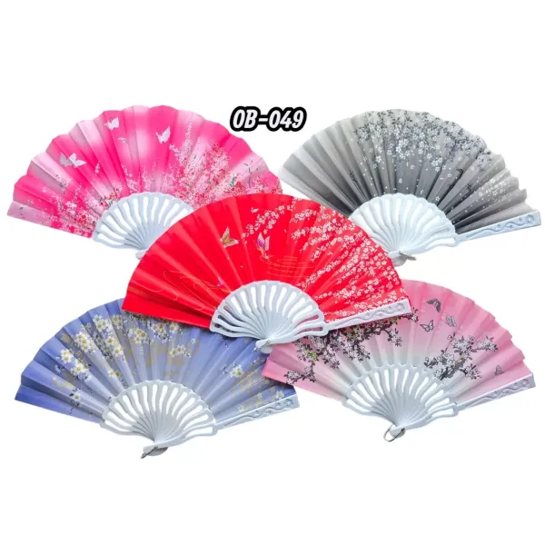 Plastik Kumaş Yelpaze 12'li Karışık Ob-049