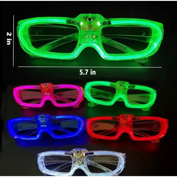 Beyaz Led Işıklı Parti Gözlüğü 3 Modlu – Glow  Gece Eğlence Gözlüğü