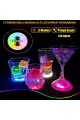 Renkli Led Işıklı Bardak Altlığı - Dekoratif (12 Adet, Pilli)
