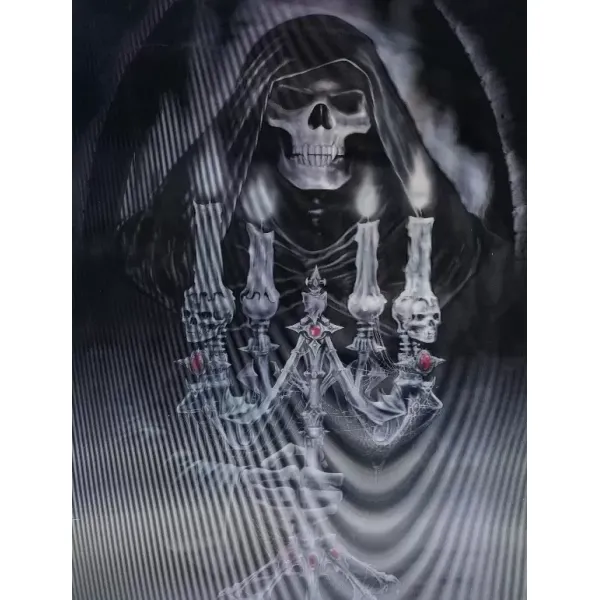 3 Boyutlu Resim  3 Farklı Resim Değişenli Halloween İskelet Tablosu 30x40 Cm