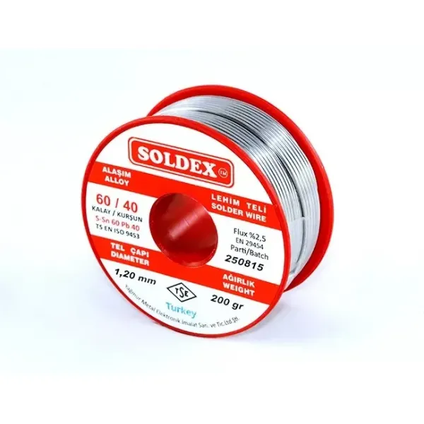 60-40 Lehim Teli 200 Gr 1 Mm - Sn:60 / Pb:40