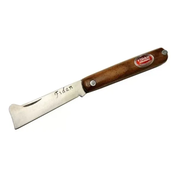 Fidan As 20 Kahverengi Bahçe Aşı Çakısı 18,5cm - Manuel, Ahşap Sap