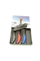 Klipsli 4 Lü Set Metal  16 Cm Kamp / Outdoor Çakı  - Yarı Otomatik, Kemerlikli, Kutulu