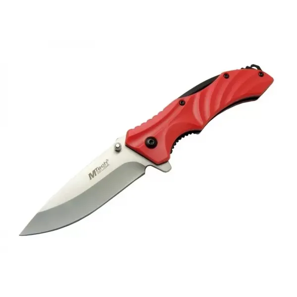 4312 Kırmızı Kamp Çakı 20cm - Yarı Otomatik, Kemerlikli