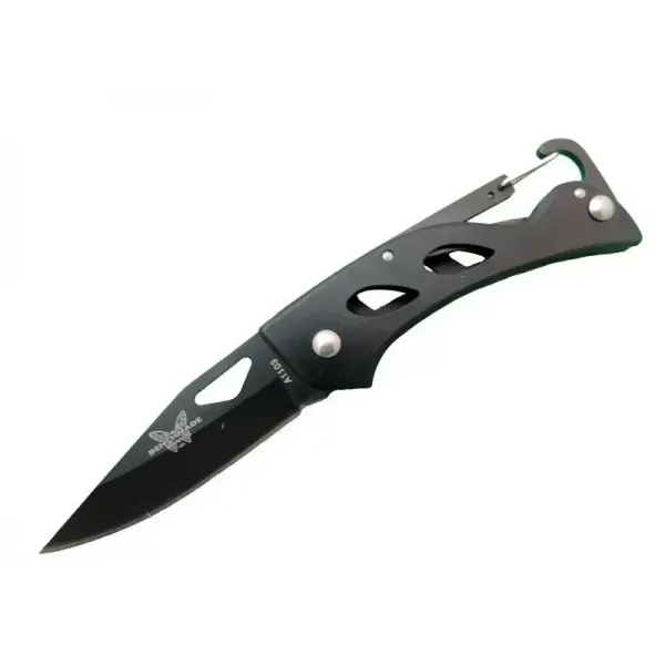 A1103b Siyah Kamp Çakı 15 Cm - Kancalı Metal Saplı