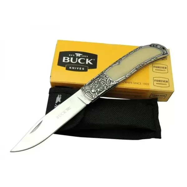 Knives Bk-009wy Kamp Çakı 23 Cm - Sedef Ampampamp Metal Saplı, Kılıflı, Kutulu