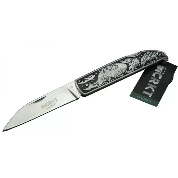 Cr 0102 Kamp Çakı 20 Cm - Balık Desenli Metal Sap, Kılıflı, Kutulu