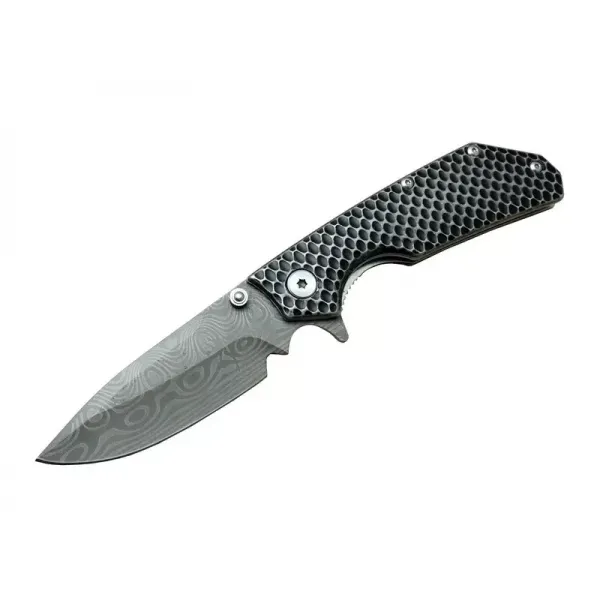 Damascus Dms 2 16 Gri Kamp Çakı 21cm- Yarı Otomatik, Kemerlikli, Metal Sap