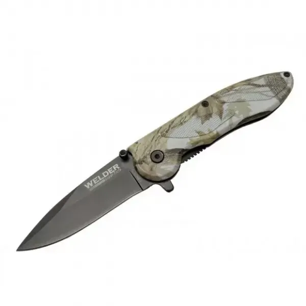 Çakı Yaprak Desenli 19,5 Cm Yarı Otomatik , Kemerlikli