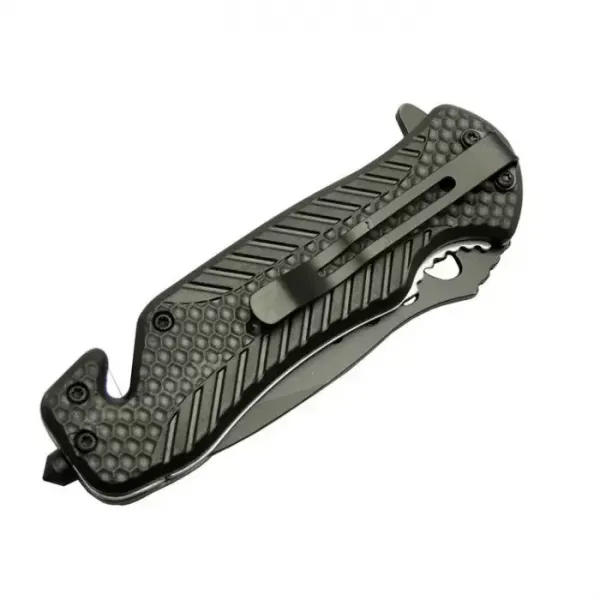 Kurtarma Çakısı Kırmızı 22 Cm Yarı Otomatik , Kemerlikli