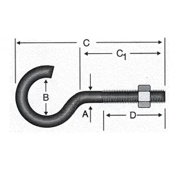 Açık Metrik Kanca M5 / 21x80 - 100 Adet