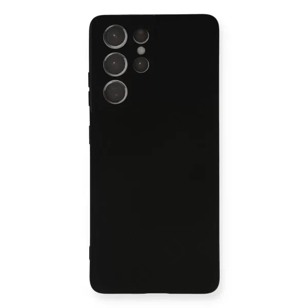 Samsung Galaxy S21 Ultra Kılıf Nano İçi Kadife Silikon - Siyah