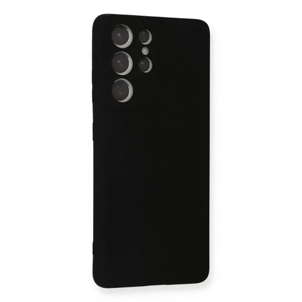 Samsung Galaxy S21 Ultra Kılıf Nano İçi Kadife Silikon - Siyah
