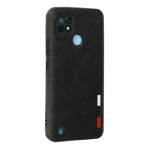 Realme C21 Kılıf Loop Deri Silikon - Siyah