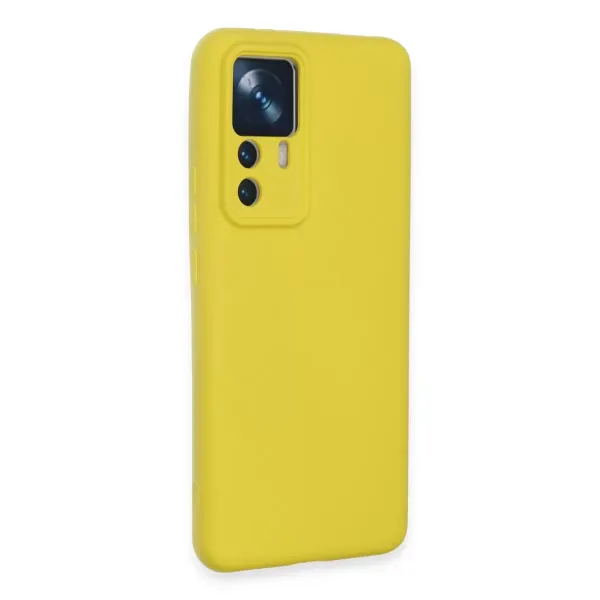 Xiaomi Mi 12t Pro Kılıf Nano İçi Kadife Silikon - Sarı