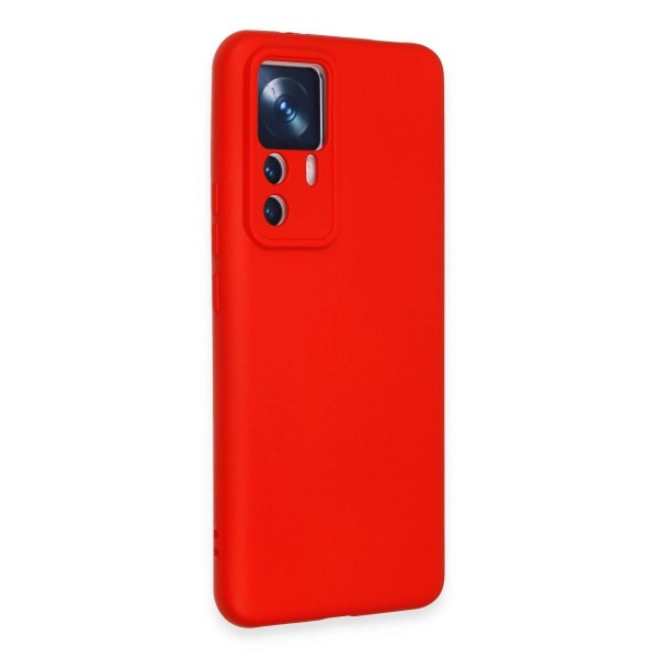 Xiaomi Mi 12t Pro Kılıf Nano İçi Kadife Silikon - Kırmızı