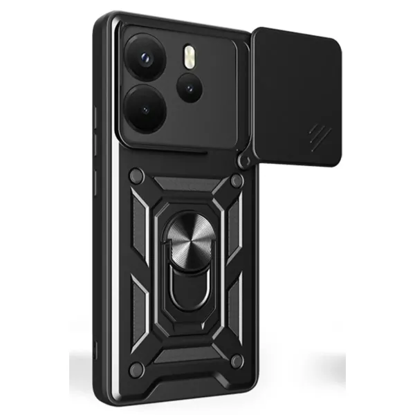 Xiaomi Redmi Note 14 4g Pars Lens Yüzüklü Silikon - Siyah