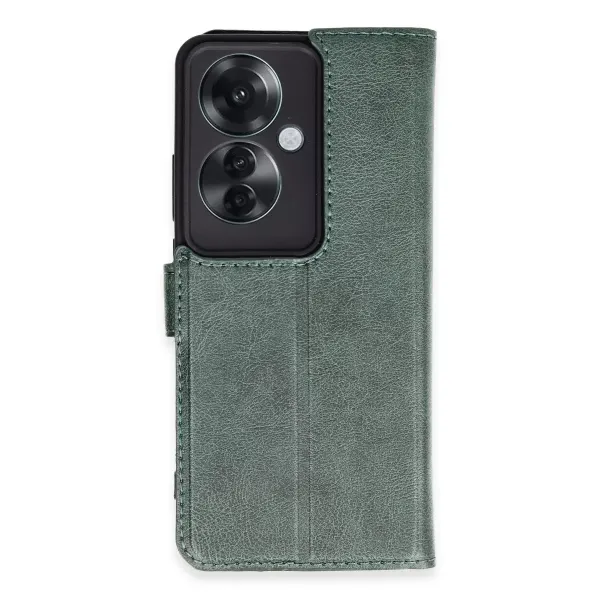 Oppo Reno 11f Kılıf Trend S Plus Kapaklı Kılıf - Yeşil