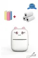Mini Fotoğraf Yazıcı Kablosuz Etiket Yazıcı Baskı Makinesi Ios Android Uyumlu Termal Printer Pembe