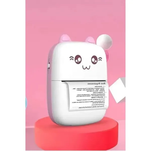 Mini Fotoğraf Yazıcı Kablosuz Etiket Yazıcı Baskı Makinesi Ios Android Uyumlu Termal Printer Pembe